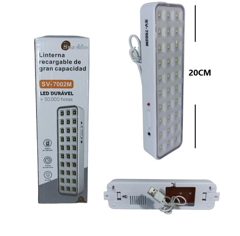 [6973023780256] Luz de Emergencia 30 Led Usb SV-7002M