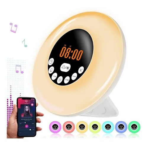 [0731299174379] Parlante Reloj Despertador Luces Led RGB Radio BT S6