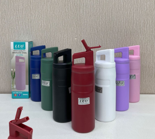 [505055] Botella Termica Acero inoxidable Pico Revatible 500ml (Azul) LU-4354