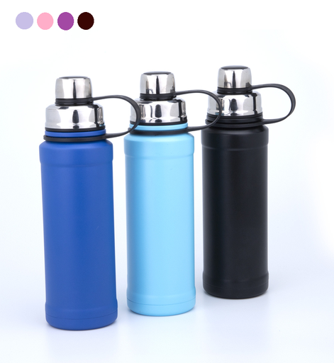 [7892158044042] Botella Termica Acero inoxidable Doble Pico 600ml (Negro)