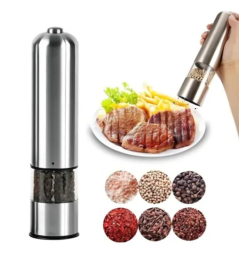 [7171210037582] Pimentero Molinillo Acero Inoxidable a Pila (4 pilas AA, no incluidas)