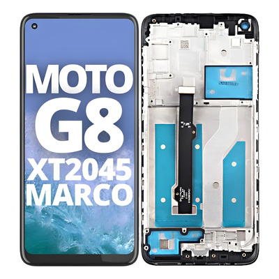 [505112] Modulo Motorola Moto G8 / XT2045 con marco negro (ORIG Premium)