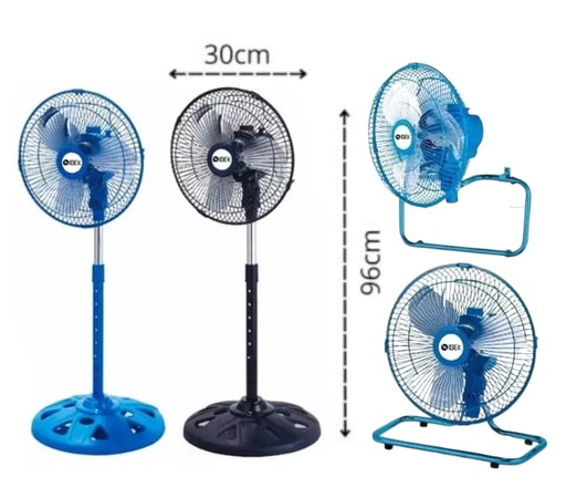 [7790839924655] Ventilador 3 en 1 10" Ibek 60w (azul - negro - rosa)