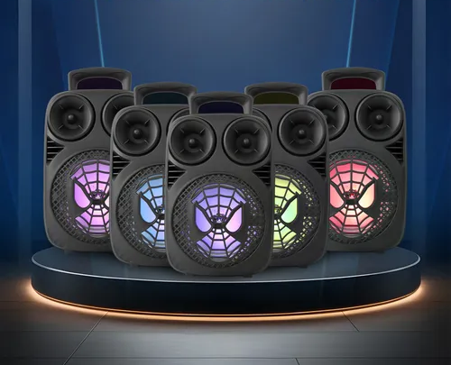 [7796350518861] Parlante Portatil RGB 6,5" BT FM Karaoke con Microfono Micro Sd Usb Aux LP-603 (20x15x30cm)