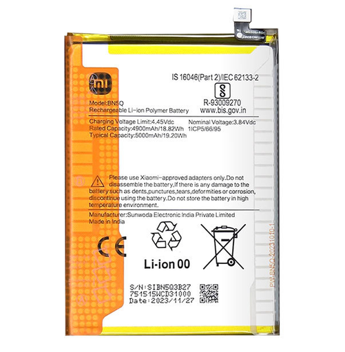 [B1362] Bateria Xiaomi Redmi 13C / Poco C65 / Poco M6 5G BN5Q Original (SERVICE PACK)