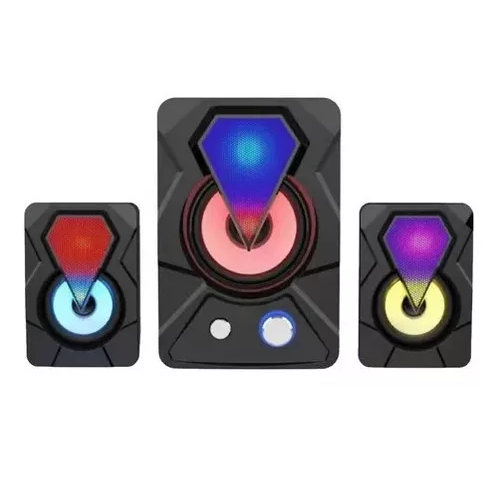 [505291] Home Theater Subwoofer USB 2.1 RGB E-1306 (15x9x10cm - 6x6x9cm)