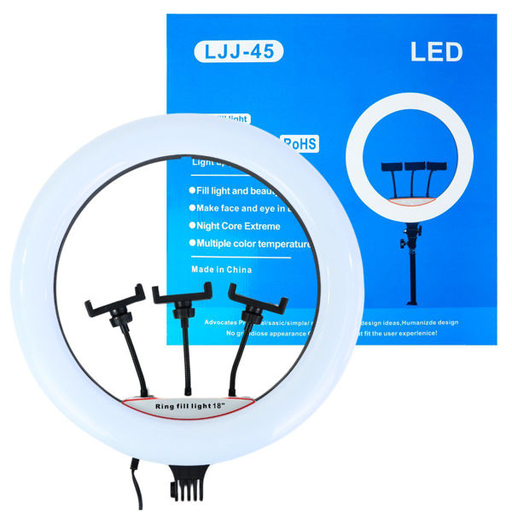 [6290132581315] Aro Led Profesional 45cm Tactil con 3 Soportes LJJ-45