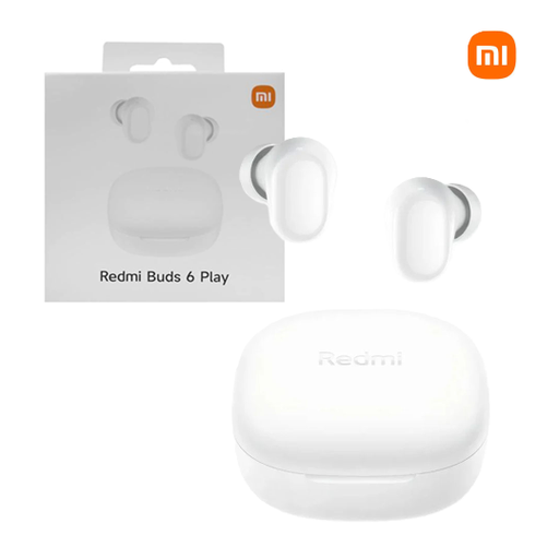 [6941812791271] Auricular Bluetooth 5.4 Doble Xiaomi Redmi Buds 6 Play con Base Cargadora (Blanco)