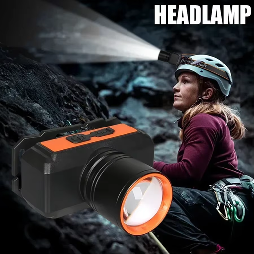 [6921252555237] Linterna Minera Recargable con Regulador de Intensidad y Zoom KX-1833 (4 modos)