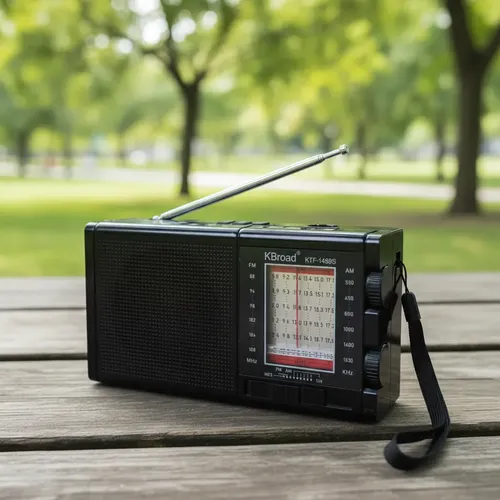 [KTF-1489S] Radio KTF-1489S BT FM AM Usb Sd Aux 8 Bandas Panel Solar Linterna Recargable Retro Vintage