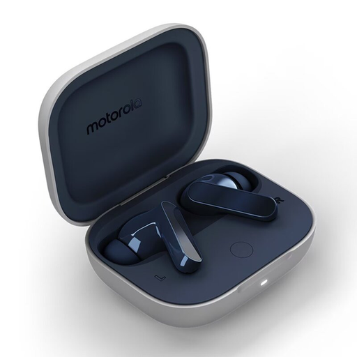 [0840023268397] Auricular Bluetooth 5.4 Doble Moto Buds con Base Cargadora (ORIGINAL) Azul