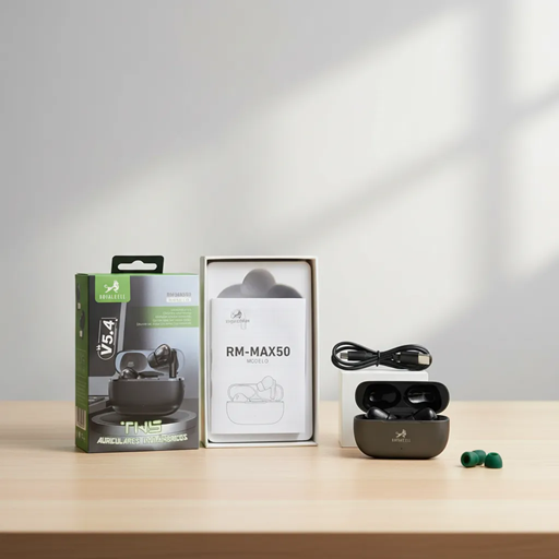 [7796350520642] Auricular Bluethoot 5.4 Doble con Base Cargadora MAX50