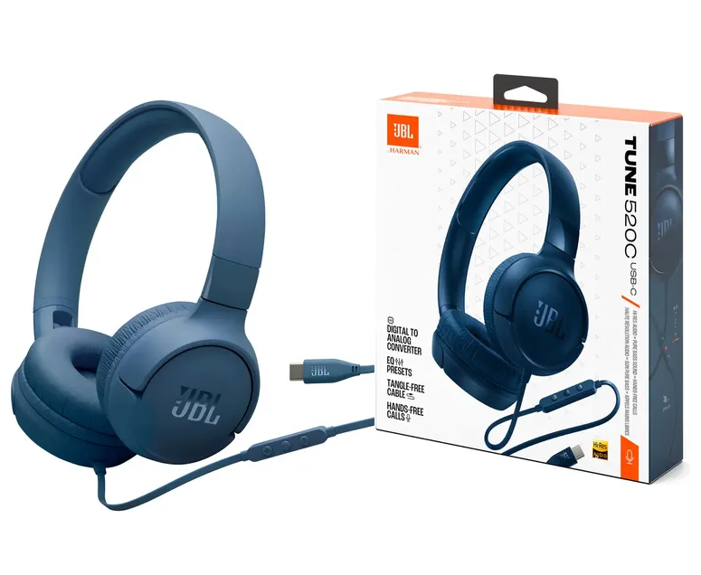 [1200130023231] Auricular Vincha Bluetooth JBL Tune 520C Azul (ORIGINAL)