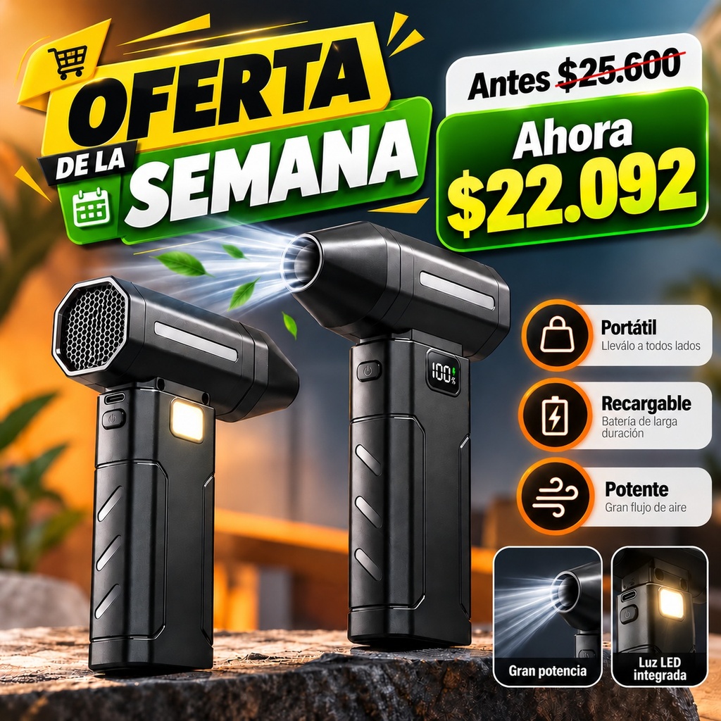 [7826010906124 1123608400597] Mini Soplador de Polvo Recargable con Display CM612