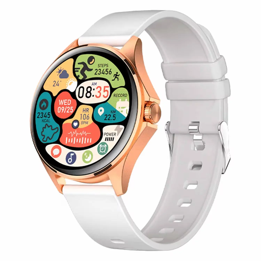 [7730737111788] Reloj Inteligente Smartwatch FTX AM12 Dorado-Blanco (49mm)