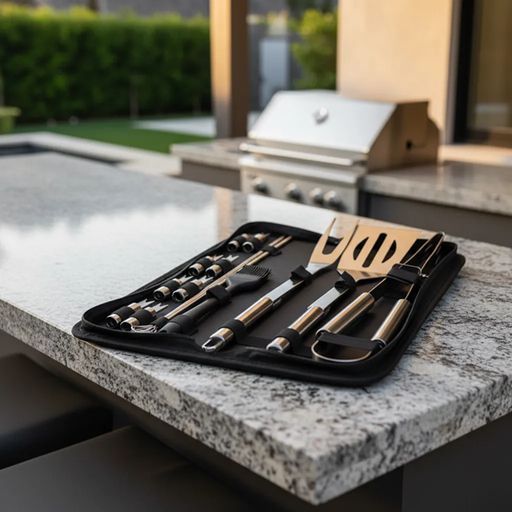 [0736372878595] Set para Asador Acero Inoxidable 13 pcs