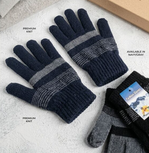 [7769528982085] Guantes de Invierno Rayado Adulto con Tactil