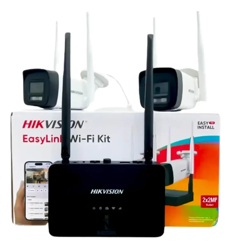 [6942160474694] Kit Wifi Easy Link 4 Canales Hikvision NKS422W0H 2 Bullet 2MP Exterior