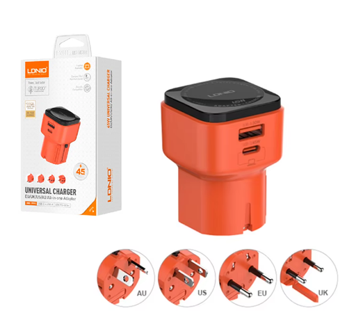 [7799135019799] Adaptador Viajero Usb PD + cable Tipo C 45W LDNIO Q2420