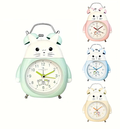 [R-121035] Reloj Despertador con Campanilla Gatito (11x13cm)