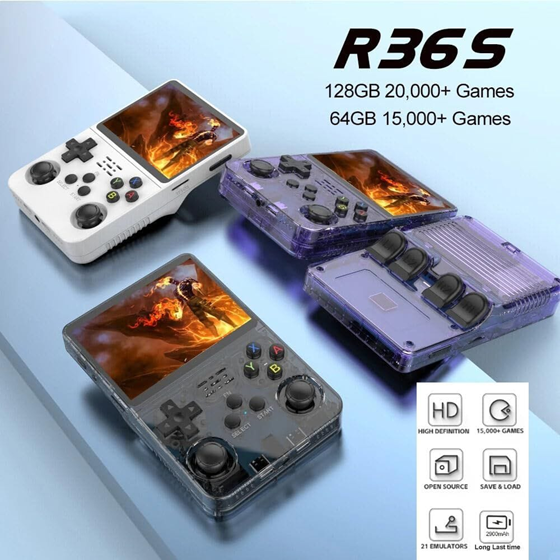 [6290132596074 718909] Consola de Juegos Retro Portatil 3,5" R36S