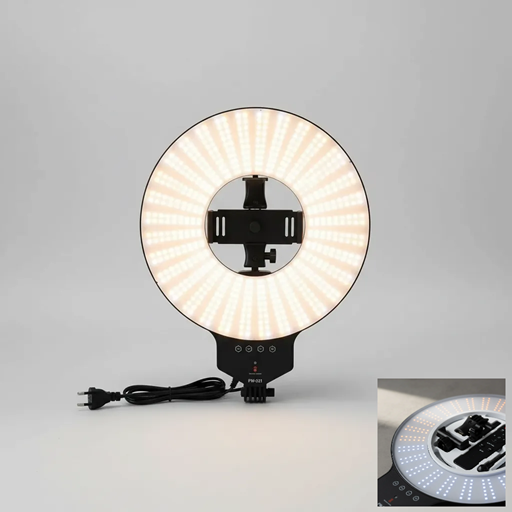 [6290132596944] Aro Led tipo Panel con Soporte para Celular 3 modos y Regulador de Intensidad 35cm FW-321