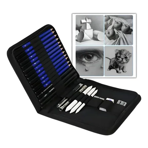 [7170972997806] Set Profesional de Lapices Grafito Dibujo Artistico 24pcs
