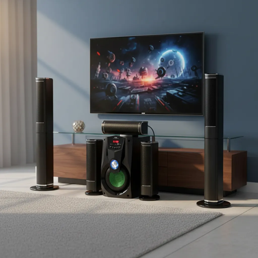 [6290132596388] Sistema Home Theater 5.1 Subwoofer x6 Usb BT Micro SD Aux FM