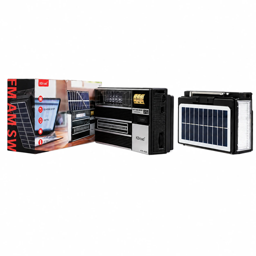 [6290132597613] Radio KTF-2523 BT FM AM Usb Sd Aux Panel Solar Linterna Recargable Retro Vintage (15x9cm)