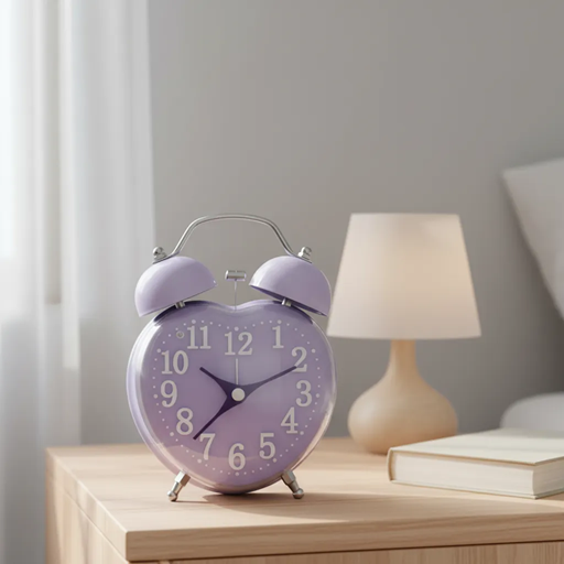 [R-121037] Reloj Despertador con Campanilla Corazon (9,5x12cm)