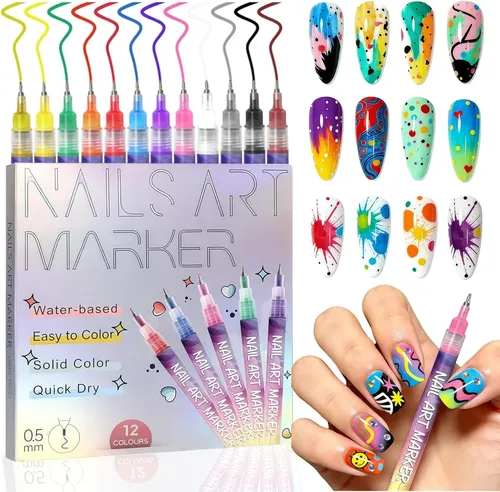 [YZA-588] Set de Marcadores 0,5mm para Diseño de Uñas x 12u