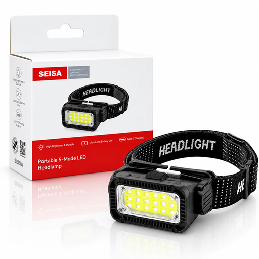 [6290132596999] Linterna Minera Recargable Led Cob Blanco y Rojo (5 modos) Seisa KQ-K371