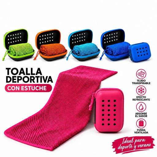 [7179441234800] Toalla Deportiva Secado Rapido en Estuche (75x25cm)