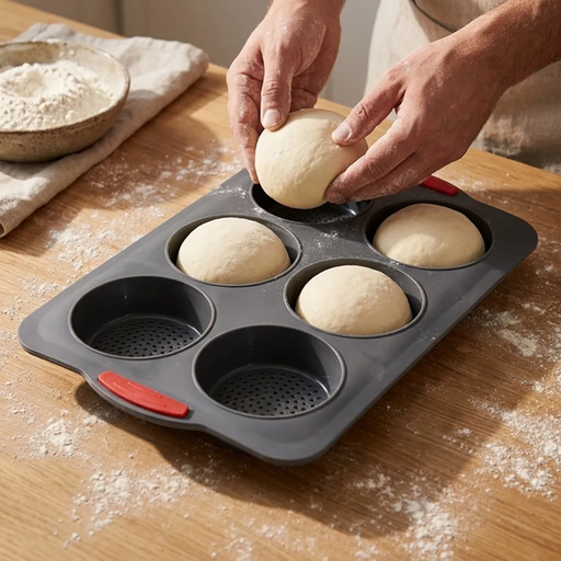 [7179441236712] Molde de Silicona para Pan de Hamburguesa