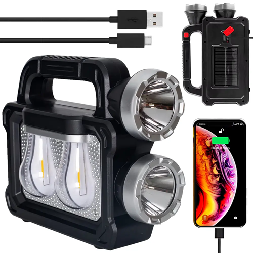 [7179441241662] Linterna de Camping Recargable con Bateria Solar Power Bank HNB-7718
