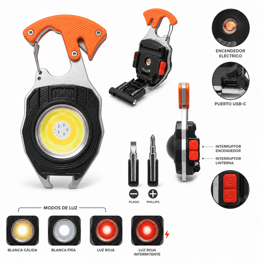 [W5147] Mini Linterna Llavero Multifuncion