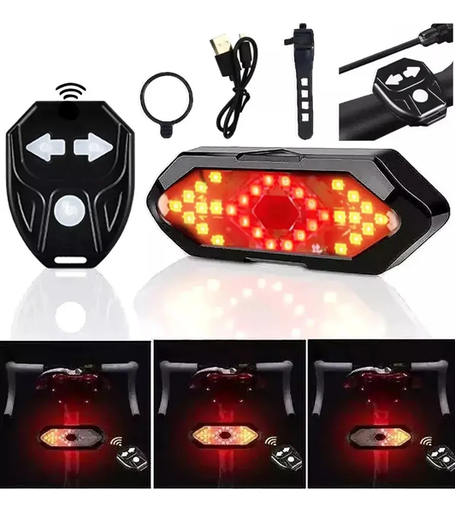 [6902012033332] Luz de Bici Trasera Recargable con Indicador de Griro y Control FY-1820