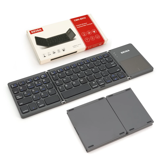 [6290132597712] Mini Teclado Bluetooth Plegable con Touch Pad Seisa CMK-B033