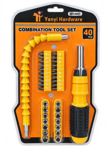 [7769528979931] Kit Destornillador Flexible con Puntas Destornilladores y Tubos 40pcs