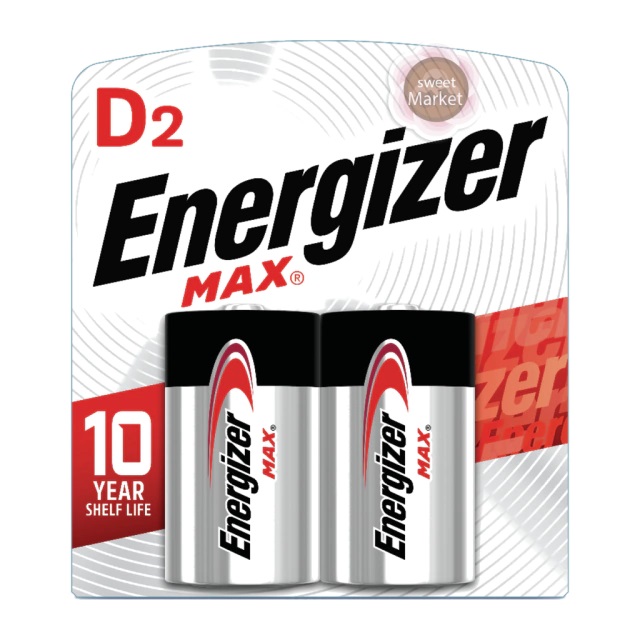 [039800011398] Pack 2 Pilas Alcalinas Energizer Tamaño D (grande)