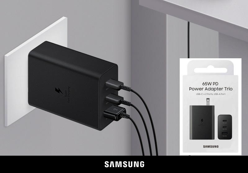 [8806090973369] Kit Cargador 2 en 1 Samsung 65W PD Usb A + Usb C (toma americana)