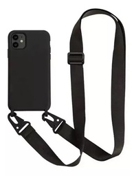 [104486] Tpu Rigido Original con Correa Iphone 14 Negro