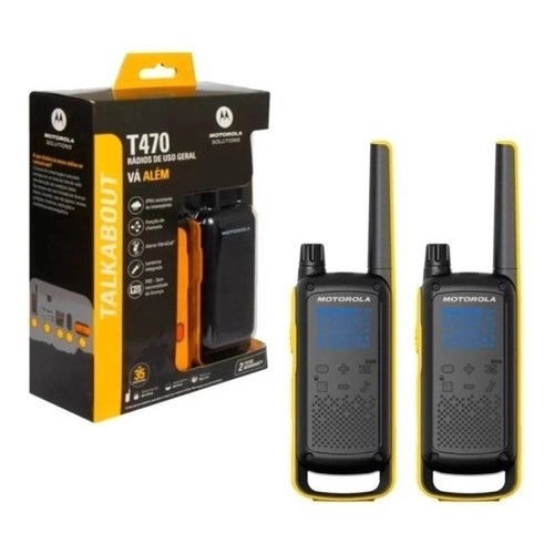 [748091023002] Par de Handy Walkie Talkie Motorola T470 56km Recargable con Linterna