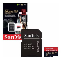 [619659155414] Micro SD Sandisk Extreme Pro 32gb clase 10 100MB/s