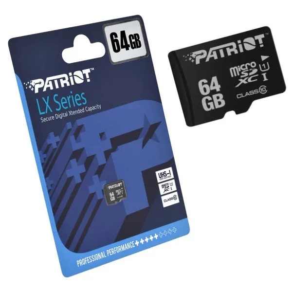 [0814914027981] Micro SD 64gb Patriot clase 10 LX Series
