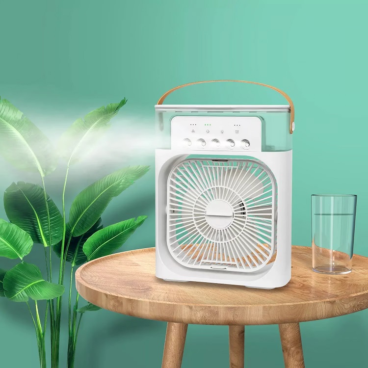 [504078 6974568121641] Ventilador Humidificador Usb con Inclinacion y Luces (16x21cm)