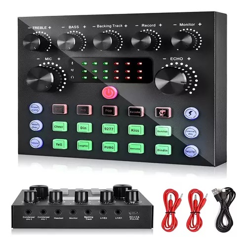 [6290132590522] Placa de Sonido Externa BT Mezcladora Equipo Podcast