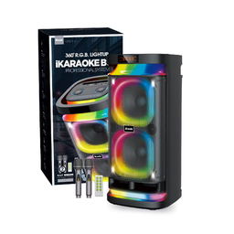[BTS-1990] Parlante Portatil Brodu 8&quot; x2 Bluetooth Karaoke con Microfono Sd Usb Aux (72x35cm)