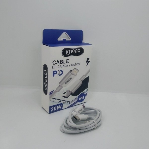 [6984521223602 MG360] Cable de Datos Carga Rapida Lightning a Tipo C 20w Imega