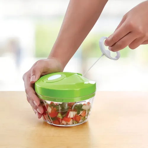 [504585] Procesadora Cortadora de Vegetales Manual 200ml (3 cuchillas)